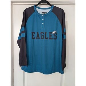 FOCO NFL Philadelphia Eagles Long Sleeve Henley Shirt Size Large NWTS fanatic‎